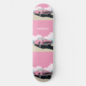 Individuelle Name Pink Classic Car Skateboard (Vorderseite)