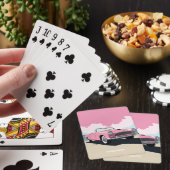 Individuelle Name Pink Classic Car Spielkarten (In Situ)