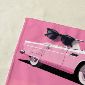 Individuelle Name Pink Classic Car Strandtuch (Beispiel)