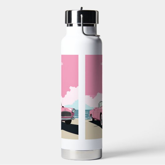 Individuelle Name Pink Classic Car Trinkflasche (Links)