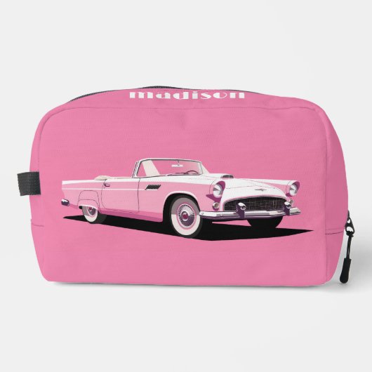 Individuelle Name Pink Classic Car Waschbeutel (Vorderseite)