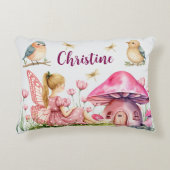 Individuelle Name Pink Fairy Mushrooms Dekokissen (Vorderseite)
