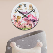 Individuelle Name Pink Fairy Mushrooms Kinderzimme