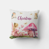 Individuelle Name Pink Fairy Mushrooms Kissen (Vorderseite)