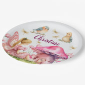 Individuelle Name Pink Fairy Mushrooms Pappteller (Schrägansicht)