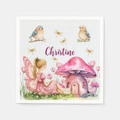 Individuelle Name Pink Fairy Mushrooms Serviette (Vorderseite)