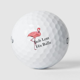 Individuelle Name Pink Flamingo Golf Spaß Golfball