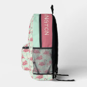 Individuelle Name Pink Flamingos Muster Bedruckter Rucksack (Rechts)