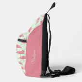Individuelle Name Pink Flamingos Muster Crossbody Bag (Rechts)