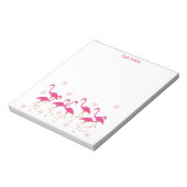 Individuelle Name Pink Flamingos Notepad Notizblock (Rotiert)