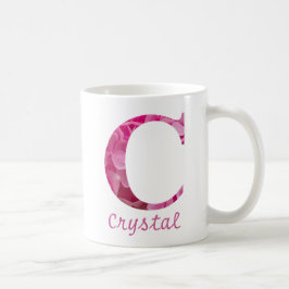 Individuelle Name Pink Floral Alphabet Letter "C" Kaffeetasse