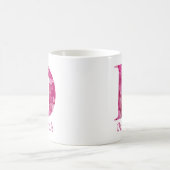 Individuelle Name Pink Floral Alphabet Letter "D" Kaffeetasse (Mittel)