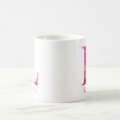 Individuelle Name Pink Floral Alphabet Letter "L"  Kaffeetasse (Mittel)