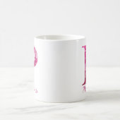 Individuelle Name Pink Floral Alphabet Letter "P"  Kaffeetasse (Mittel)