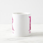 Individuelle Name Pink Floral Alphabet Letter "R" Kaffeetasse (Mittel)