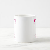 Individuelle Name Pink Floral Alphabet Letter "T"  Kaffeetasse (Mittel)