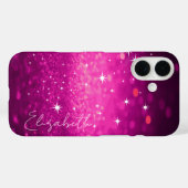 Individuelle Name Pink Glitzer Case-Mate iPhone Hülle (Rückseite (Horizontal))