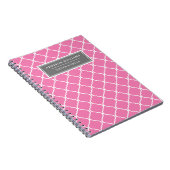 Individuelle Name Pink Grau Gittermuster Notizblock (Rechte Seite)