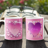 Individuelle Name Pink Herzkaffee Tasse