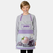 Individuelle Name Pink Ice Creme Lilac Floral Schürze (Getragen)