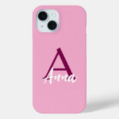 Individuelle Name Pink iPhone 15 Fall Case-Mate iPhone Hülle (Rückseite)