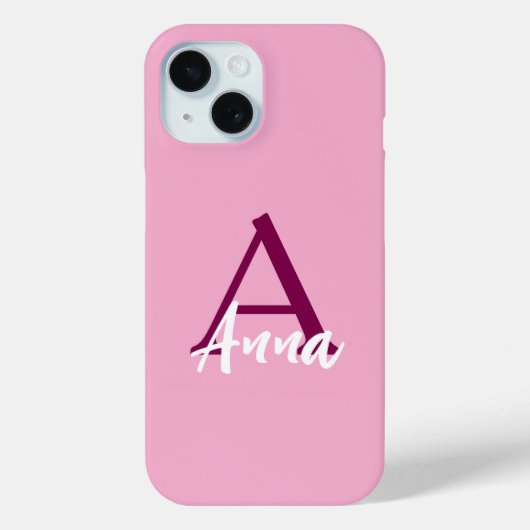 Individuelle Name Pink iPhone 15 Fall Case-Mate iPhone Hülle (Rückseite)