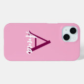 Individuelle Name Pink iPhone 15 Fall Case-Mate iPhone Hülle (Rückseite (Horizontal))