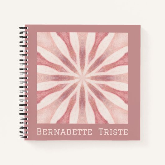 Individuelle Name Pink Moderne Blumenchic Hübsch G Notizblock (Vorderseite)