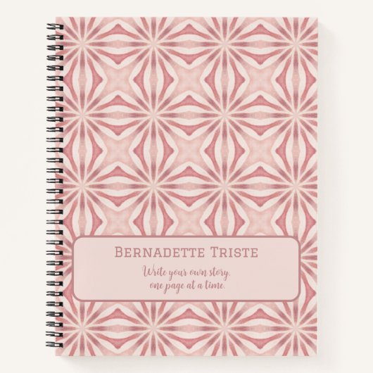 Individuelle Name Pink Moderne Blumenchic Hübsch G Notizblock (Vorderseite)