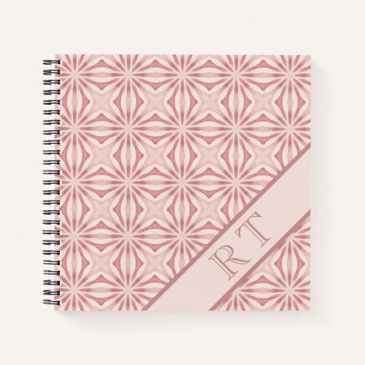 Individuelle Name Pink Moderne Blumenchic Hübsch G Notizblock (Vorderseite)