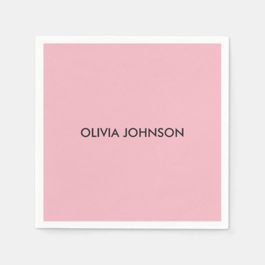 Individuelle Name Pink Paper Napkins Serviette (Vorderseite)