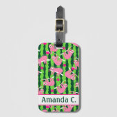 Individuelle Name Pink-Pichleball-🦥 Gepäckanhänger (Vorderseite Vertikal)