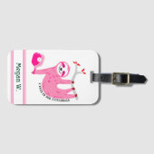 Individuelle Name Pink-Pichleball-🦥 Gepäckanhänger (Vorderseite (Horizontal))