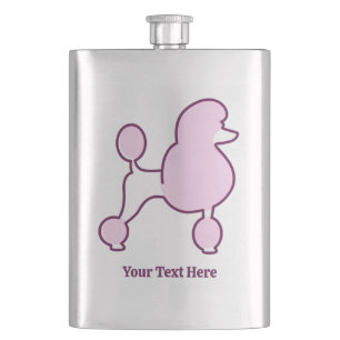 Individuelle Name Pink Poodle Flachmann