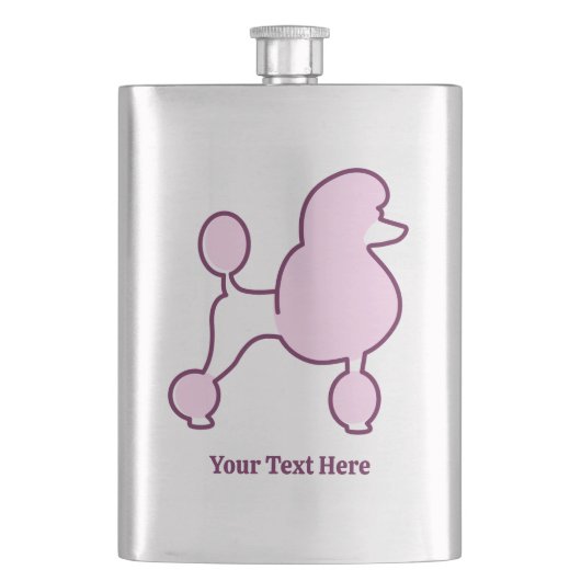 Individuelle Name Pink Poodle Flachmann (Vorderseite)
