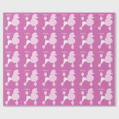 Individuelle Name Pink Poodle Geschenkpapier (Flach)