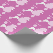 Individuelle Name Pink Poodle Geschenkpapier (Ecke)