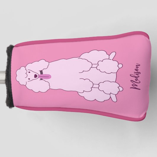 Individuelle Name Pink Poodle Golf Headcover (Vorderseite)