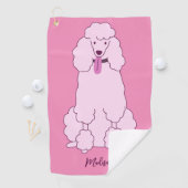 Individuelle Name Pink Poodle Golfhandtuch (Insitu)