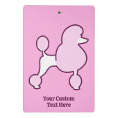 Individuelle Name Pink Poodle Mini Klemmbrett (Rückseite)