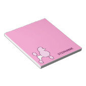 Individuelle Name Pink Poodle Notizblock (angewinkelt)