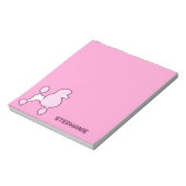 Individuelle Name Pink Poodle Notizblock (Rotiert)