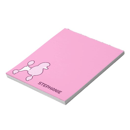 Individuelle Name Pink Poodle Notizblock (Rotiert)