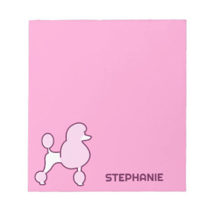 Individuelle Name Pink Poodle Notizblock