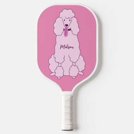Individuelle Name Pink Poodle Pickleball Schläger (Vorderseite)