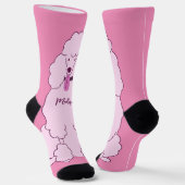 Individuelle Name Pink Poodle Socken (Gewinkelt)