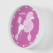 Individuelle Name Pink Poodle Uhr (Winkel)