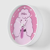 Individuelle Name Pink Poodle Uhr (Winkel)