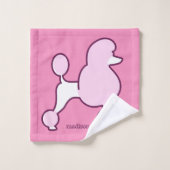 Individuelle Name Pink Poodles Badhandtuch Set (Waschlappen)