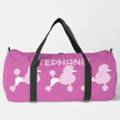 Individuelle Name Pink Poodles Duffle Bag (Vorderseite)